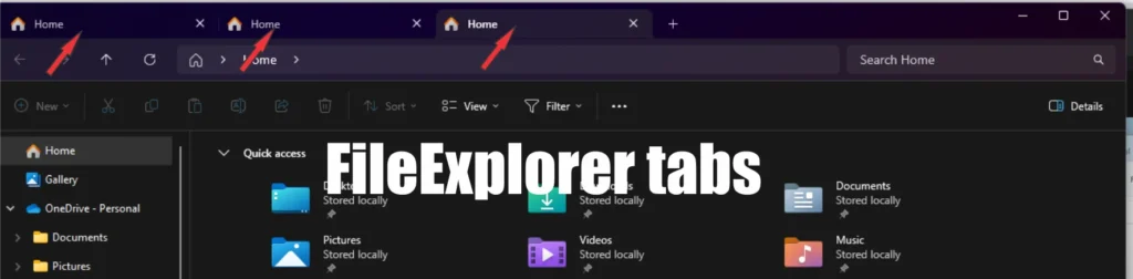 Windows 11 file explorer tab